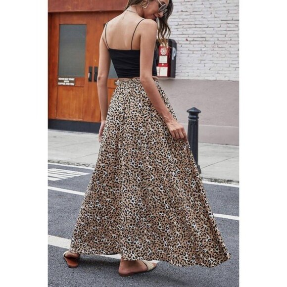 Women's Flowy Pleated Maxi Skirt High Waist Summer Beach Skirt 2XL - Picture 4 of 6